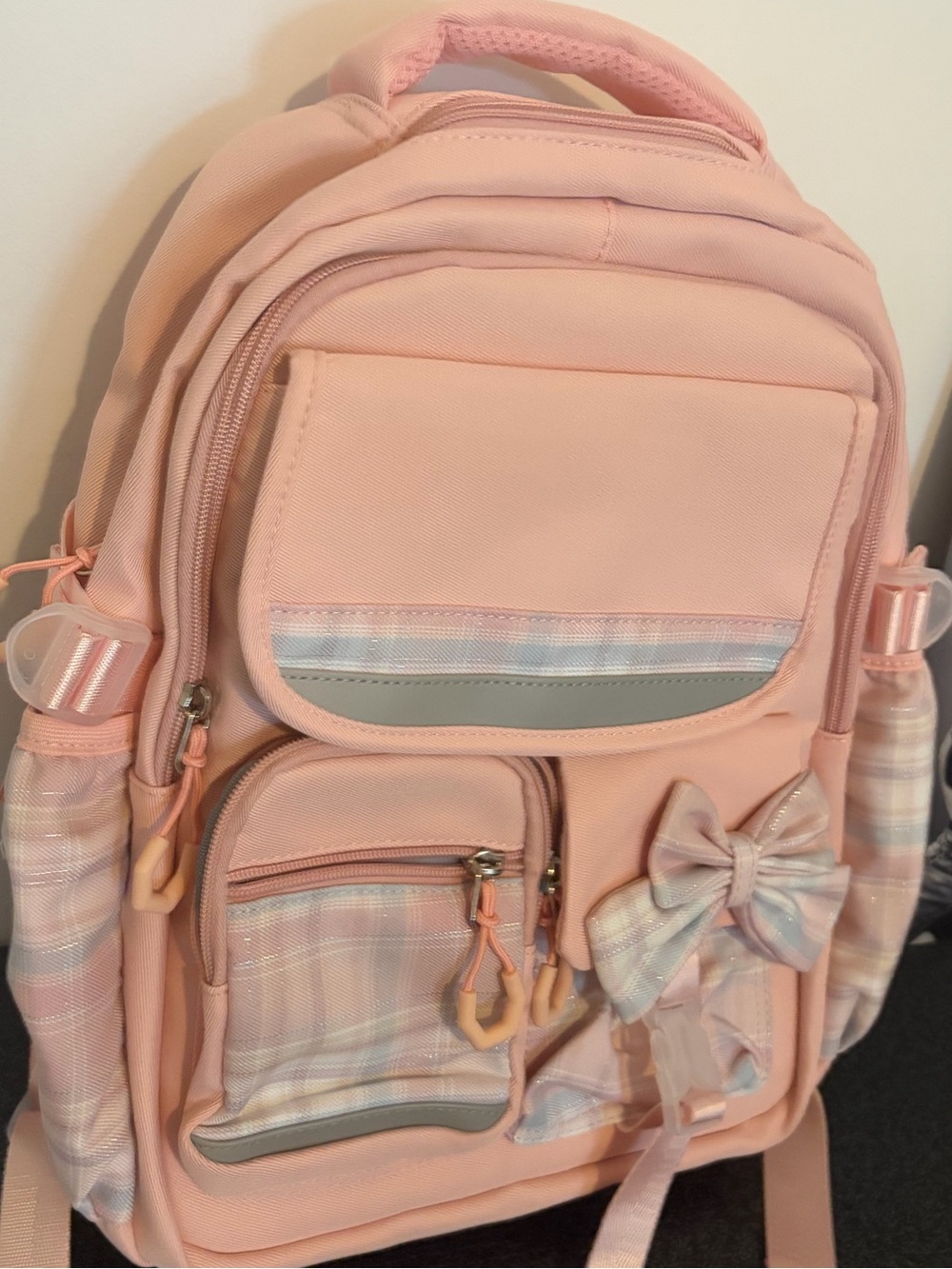 Pink Kids Backpack with Bow Accent
